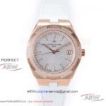 Perfect Replica Swiss Grade Vacheron Constantin Overseas 316L Rose Gold Case Diamond Bezel 36mm Women's Watch